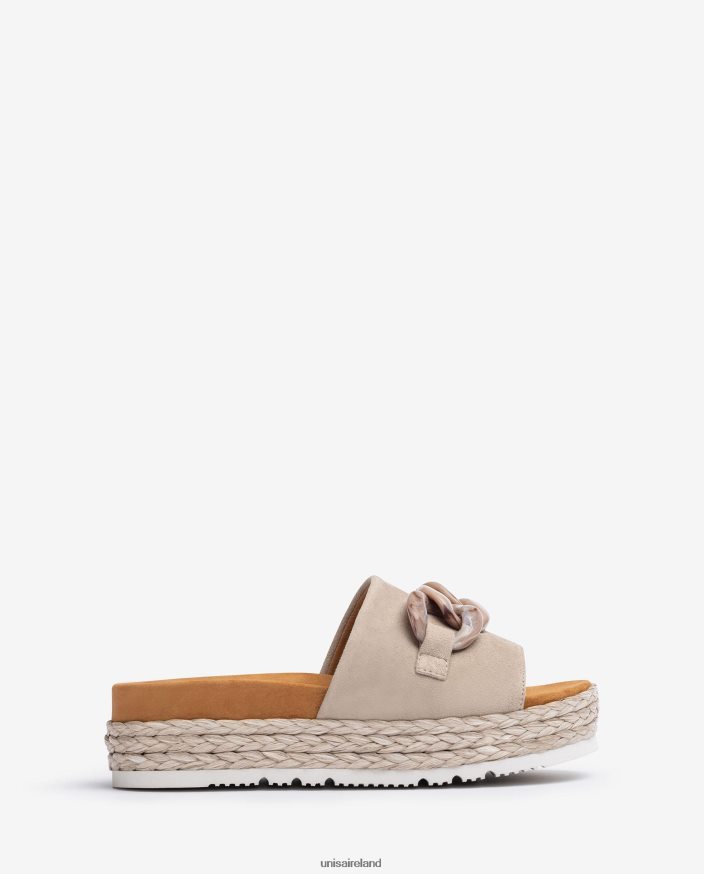 Beige 80842D811 Women Unisa Sandal with chain trim