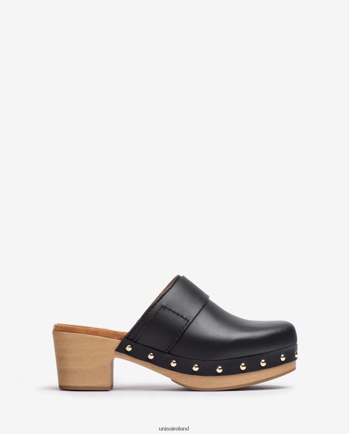 Black 80842D806 Women Unisa Clog made in leather