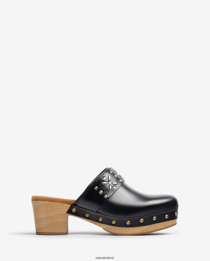 Black 80842D821 Women Unisa Mule with studs