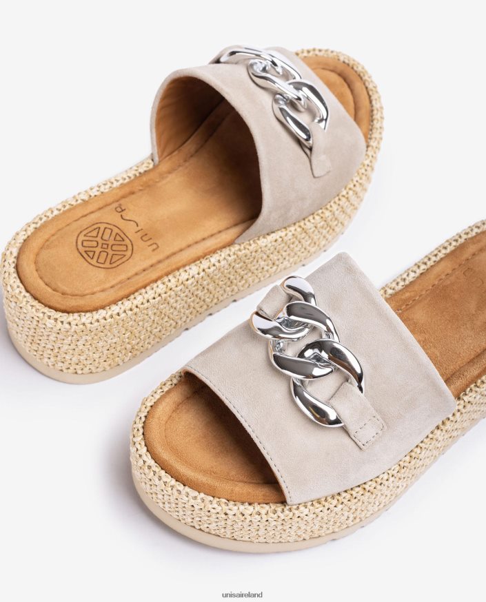 Graceful 80842D802 Women Unisa Sandal with a chain on the vamp