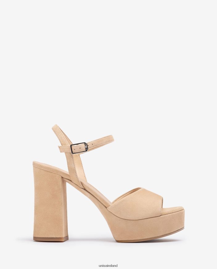 Beige 80842D363 Women Unisa High heel and platform sandal
