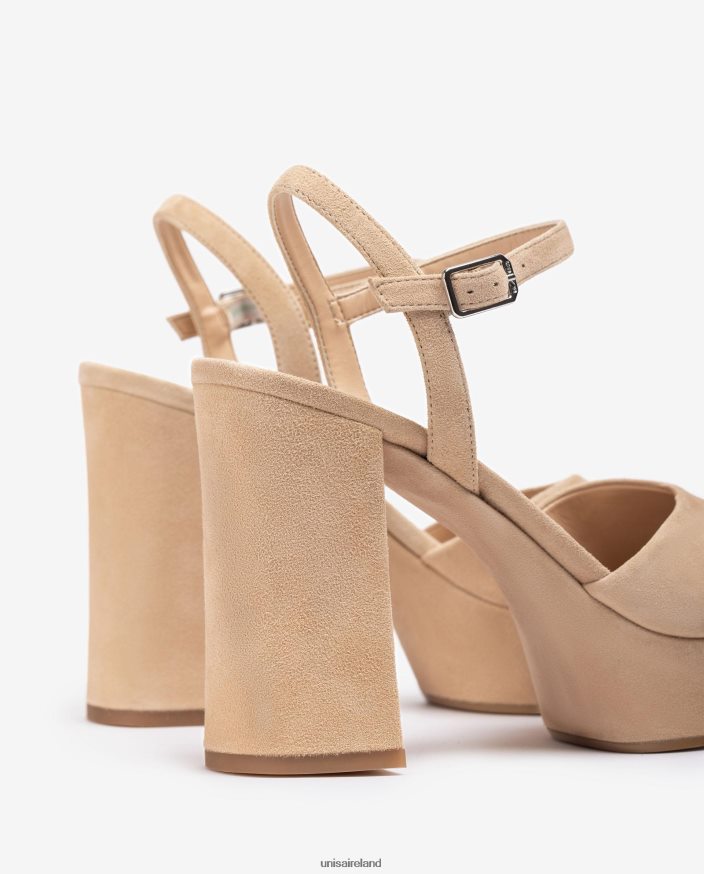 Beige 80842D363 Women Unisa High heel and platform sandal