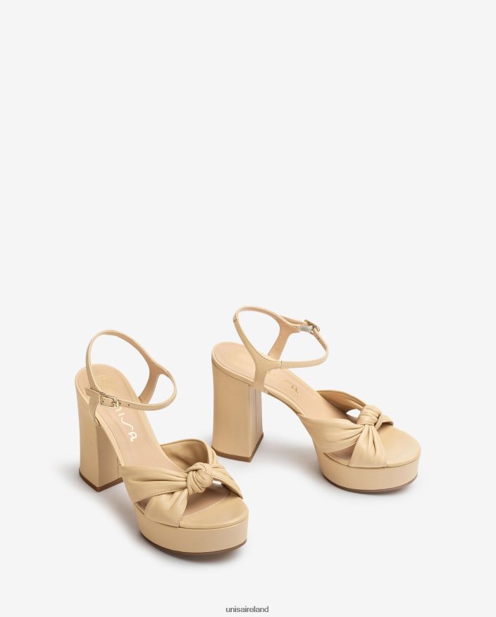 Beige 80842D402 Women Unisa High heel and platform sandal