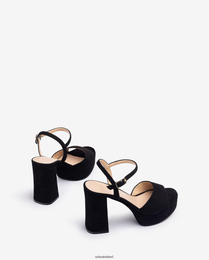 Black 80842D362 Women Unisa High heel and platform sandal
