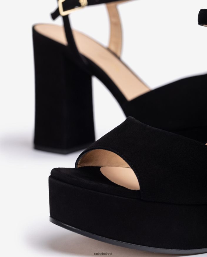 Black 80842D362 Women Unisa High heel and platform sandal