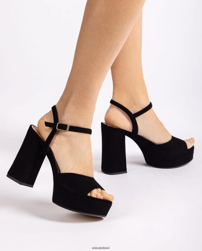 Black 80842D362 Women Unisa High heel and platform sandal