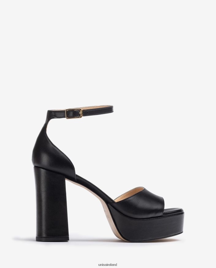 Black 80842D53 Women Unisa Square toe sandal with a platform