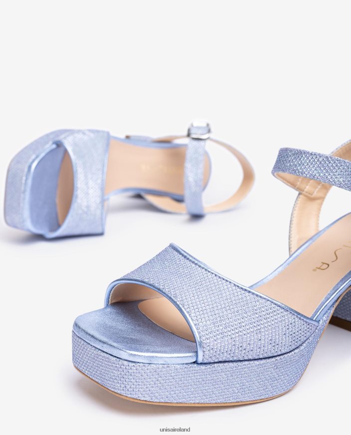 Blue 80842D211 Women Unisa Sandal with a heel and platform