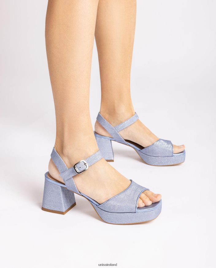 Blue 80842D211 Women Unisa Sandal with a heel and platform