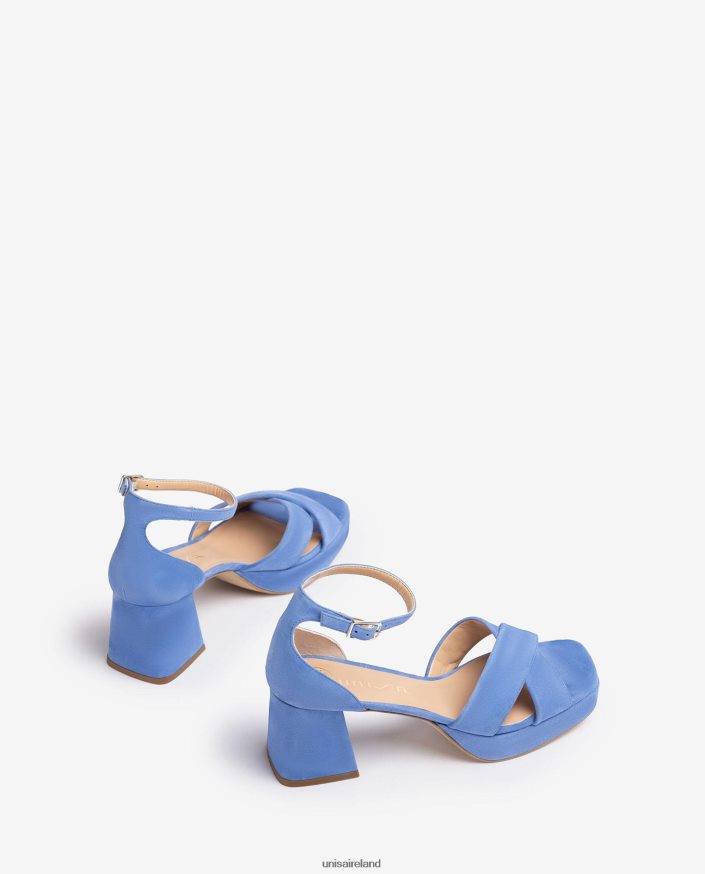 Blue 80842D218 Women Unisa Sandal with a heel and platform