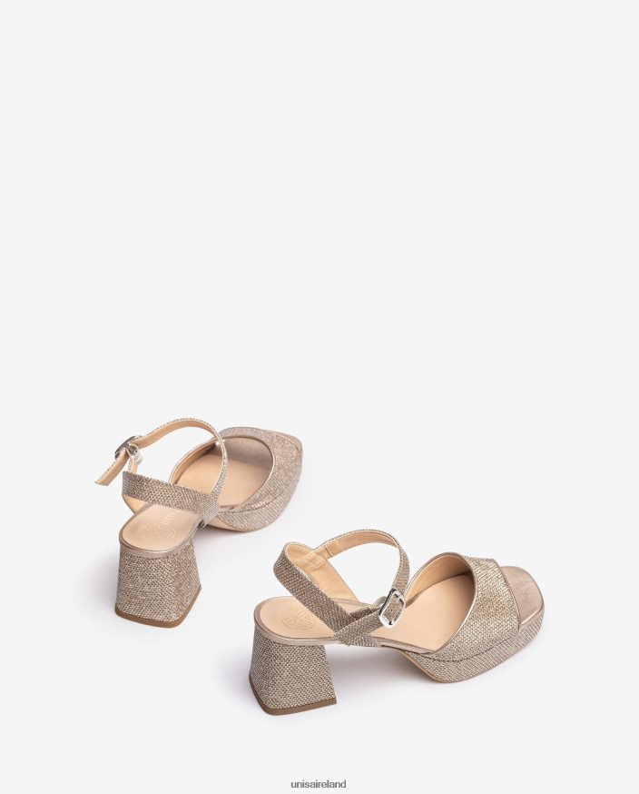 Bronze 80842D212 Women Unisa Sandal with a heel and platform