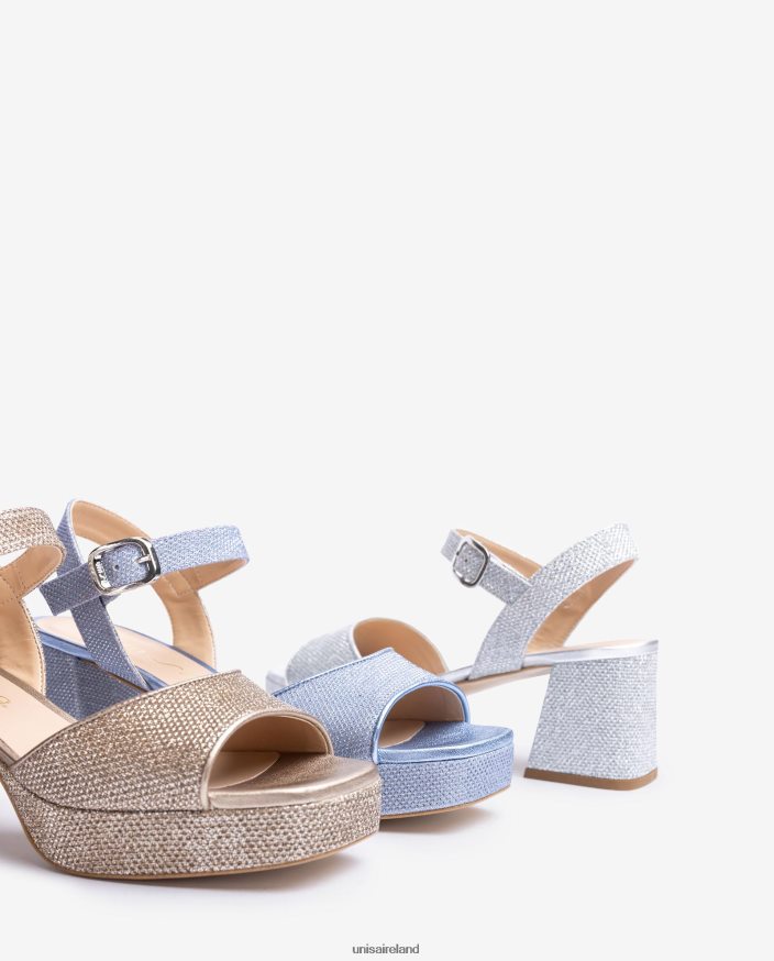 Bronze 80842D212 Women Unisa Sandal with a heel and platform