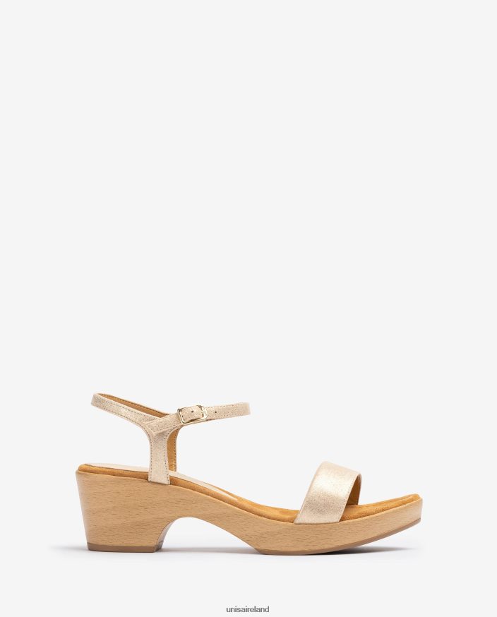 Graceful 80842D439 Women Unisa Metal effectSuede block sandal