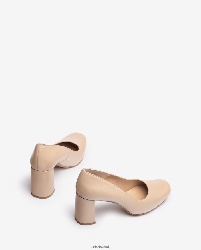 Beige 80842D564 Women Unisa Square toe pump with a platform