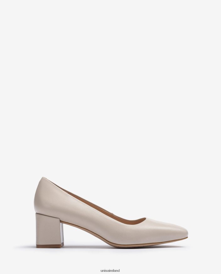 Beige 80842D566 Women Unisa Pump with a wide heel