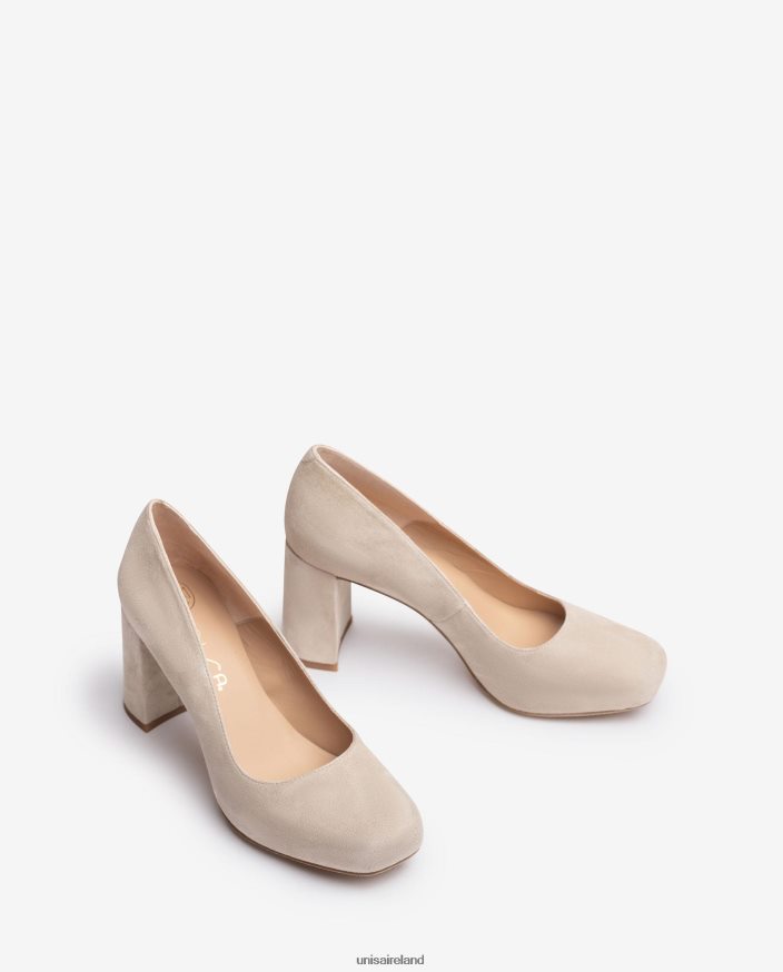 Beige 80842D567 Women Unisa Square toe pump with a platform