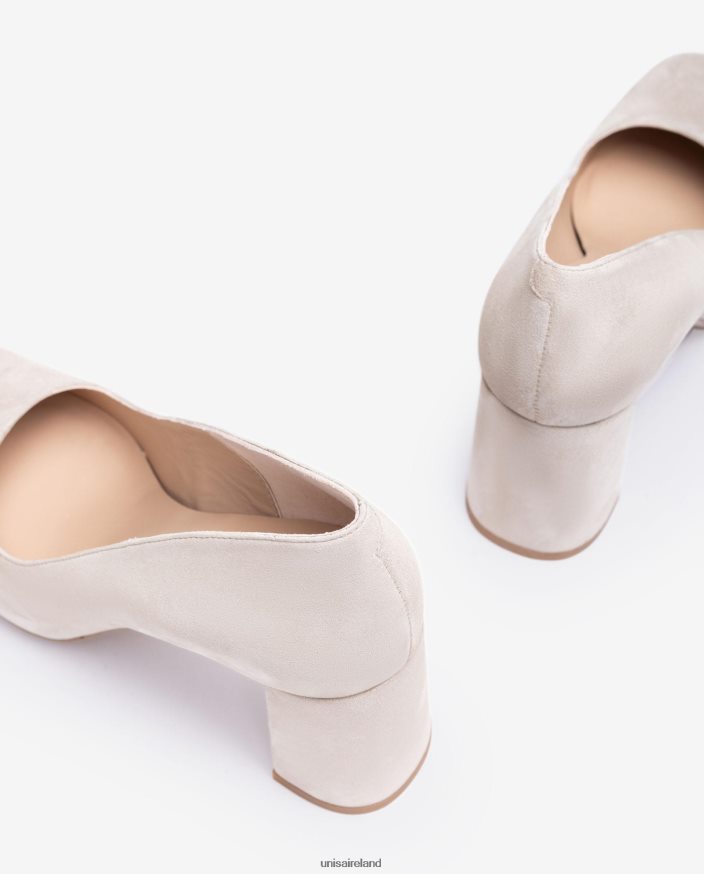 Beige 80842D567 Women Unisa Square toe pump with a platform