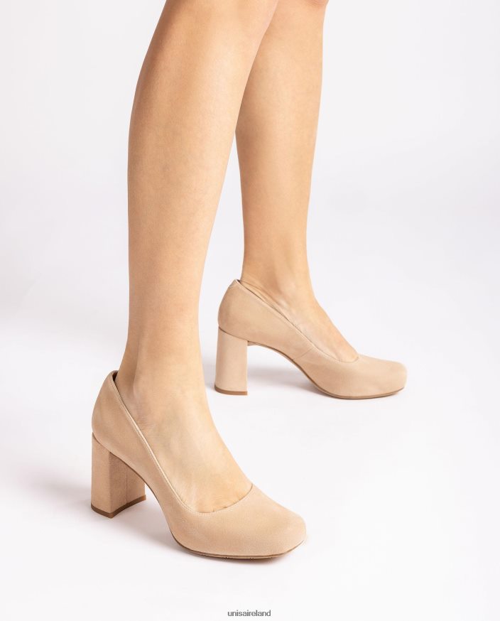 Beige 80842D580 Women Unisa Square toe pump with a platform
