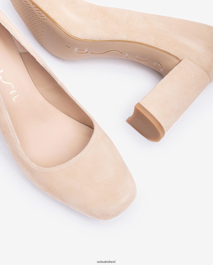 Beige 80842D580 Women Unisa Square toe pump with a platform