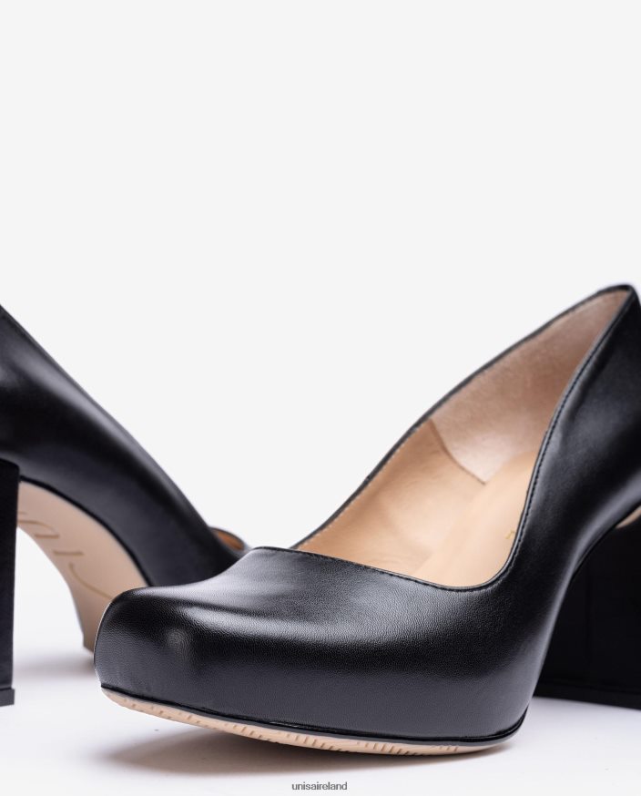 Black 80842D578 Women Unisa Square toe pump with a platform