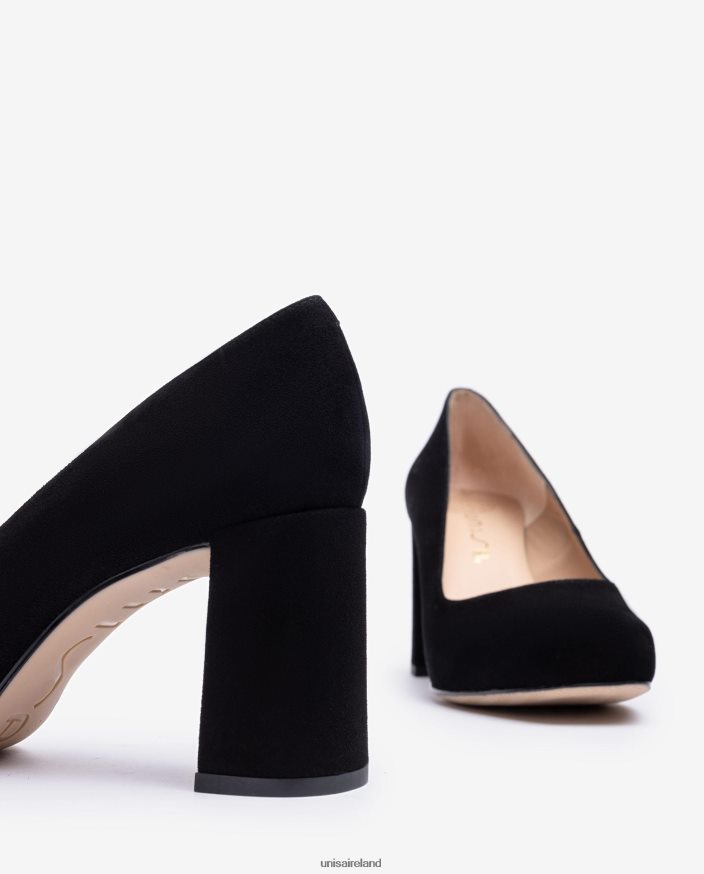 Black 80842D579 Women Unisa Square toe pump with a platform