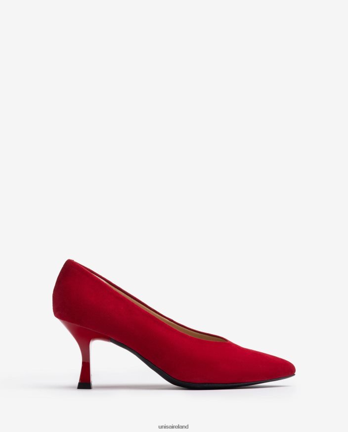 Red 80842D1299 Women Unisa Pointed toe pump with a closed top line.