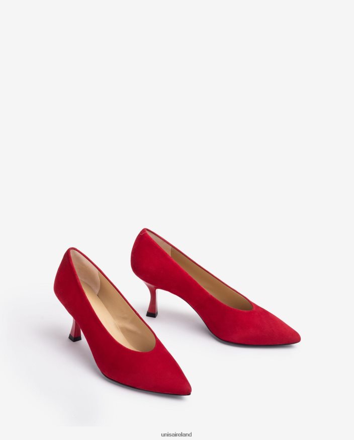 Red 80842D1299 Women Unisa Pointed toe pump with a closed top line.