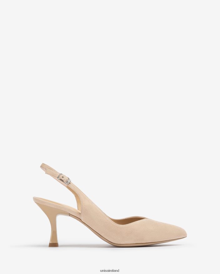 Beige 80842D546 Women Unisa Slingback with a painted heel