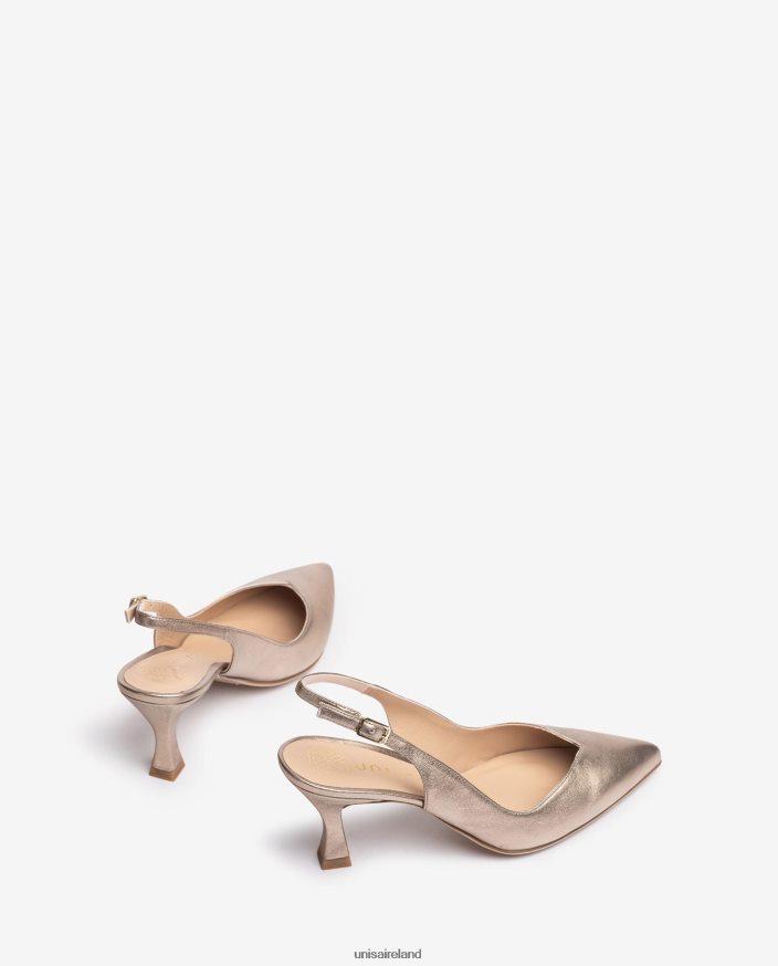 Bronze 80842D504 Women Unisa D\'Orsay ankle strap sling back shoe with a painted heel