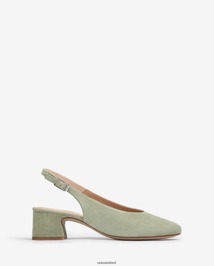 Green 80842D539 Women Unisa Wide heel slingback