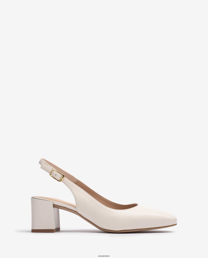 White 80842D496 Women Unisa Sling back with a wide heel