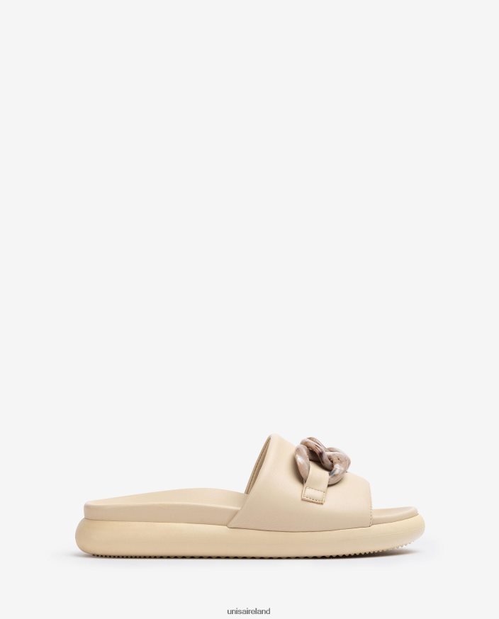 Beige 80842D347 Women Unisa Flip-flops with a chain