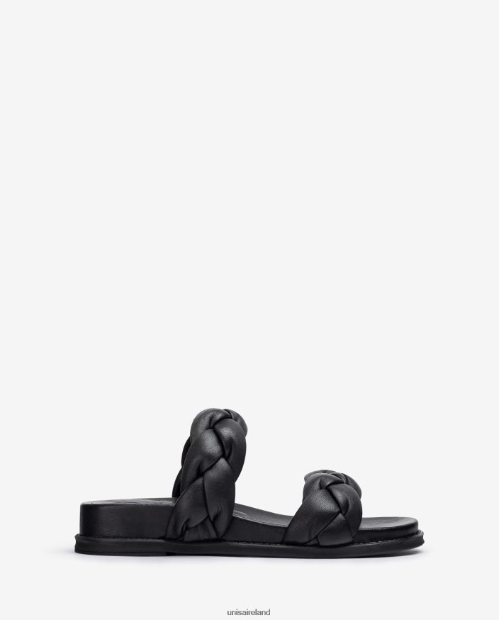 Black 80842D388 Women Unisa Sandal with braided straps