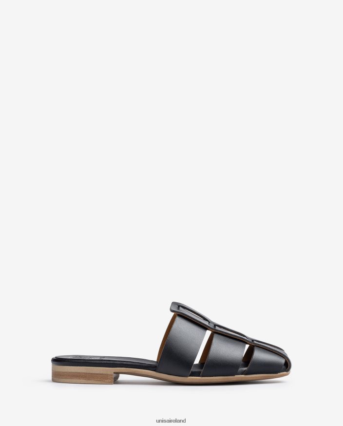 Black 80842D397 Women Unisa Perforated leather sandal