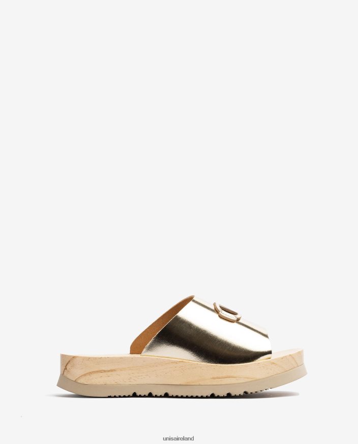 Fashion 80842D336 Women Unisa Sandal with a wood effect sole