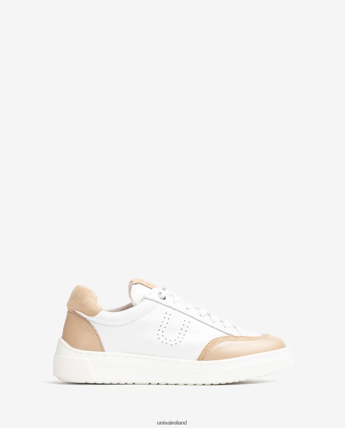 White 80842D649 Women Unisa Sneaker with contrasting toe and heel