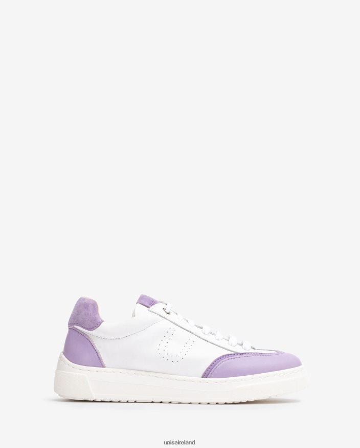 White 80842D651 Women Unisa Sneaker with contrasting toe and heel