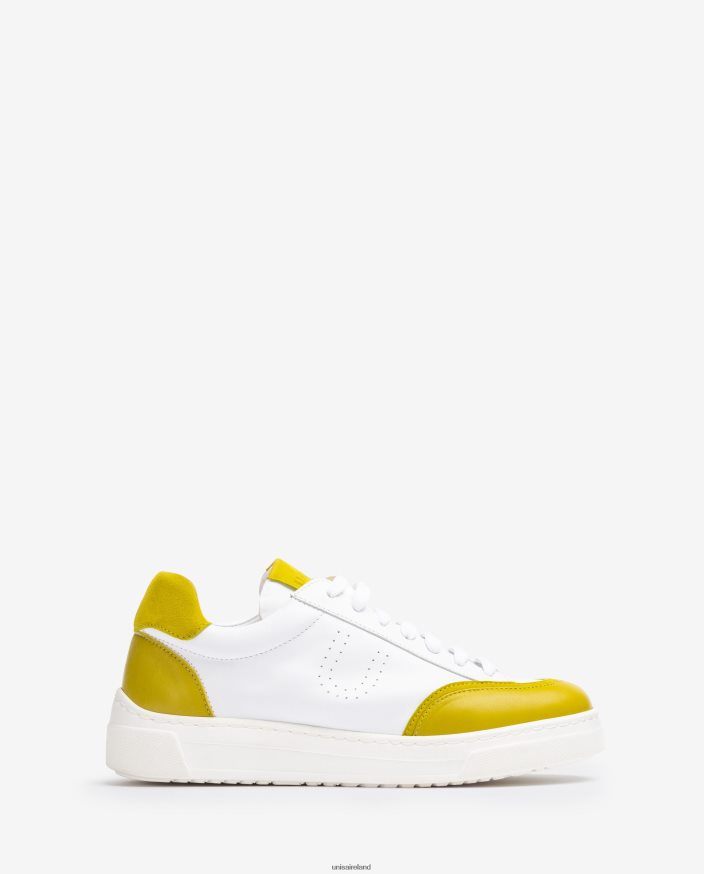 White 80842D652 Women Unisa Sneaker with contrasting toe and heel