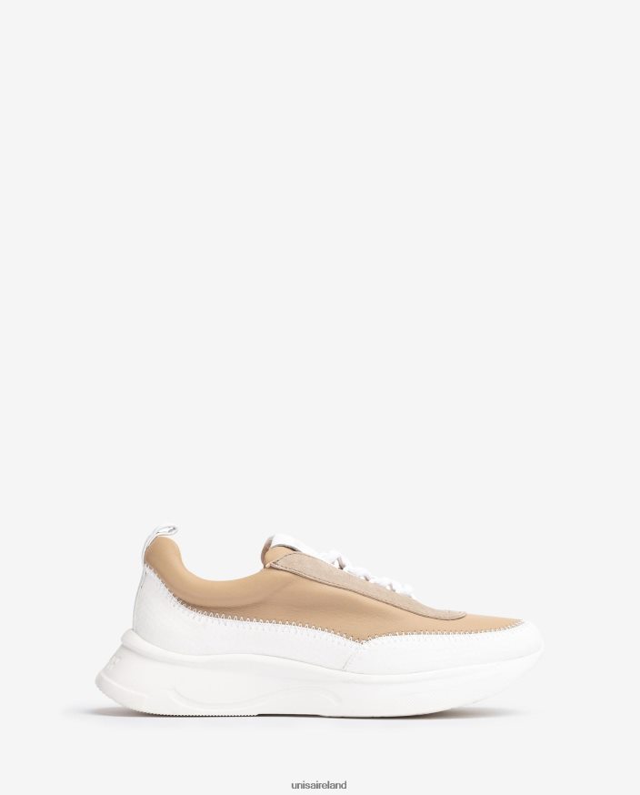 White 80842D669 Women Unisa Sneaker with contrasting materials