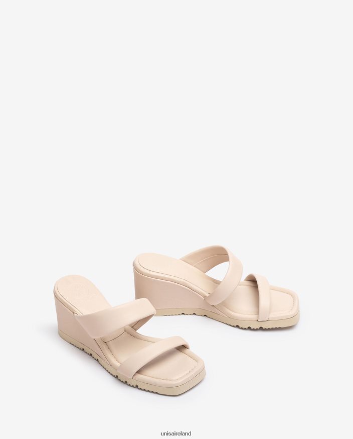 Beige 80842D291 Women Unisa Sandal with a wedge heel and padded sole