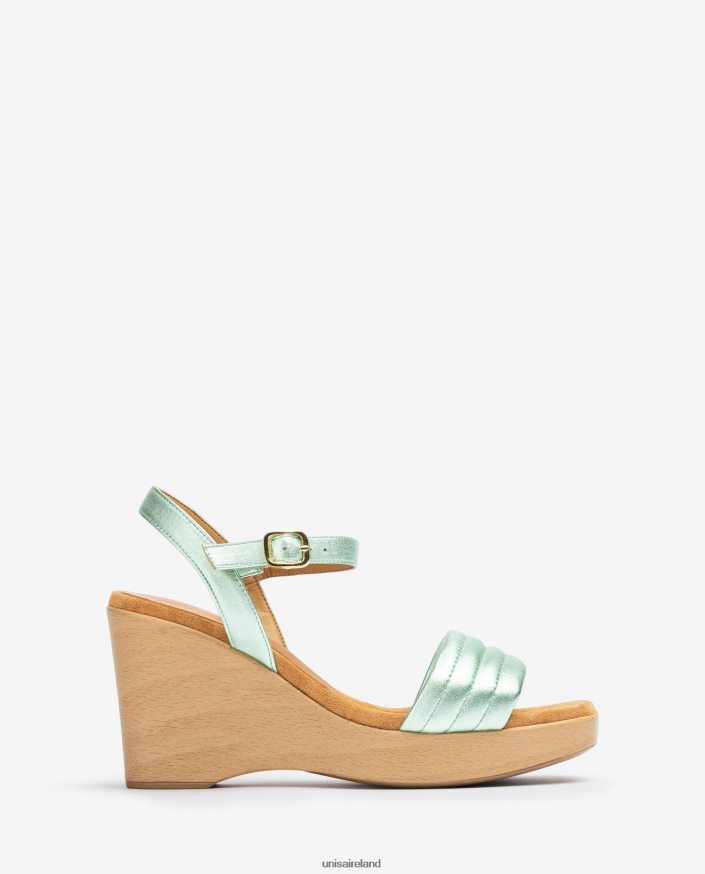 Blue 80842D242 Women Unisa Square toe wedge sandal