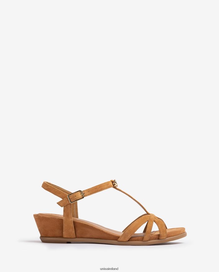 Brown 80842D80 Women Unisa Strappy sandal with a wedge