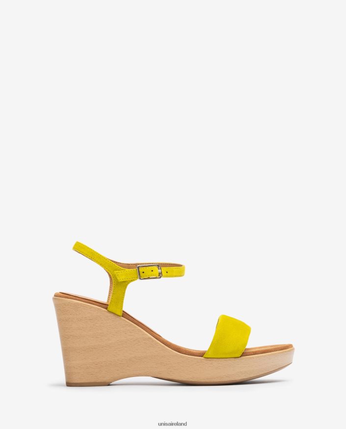 Green 80842D250 Women Unisa Suede sandal with a block